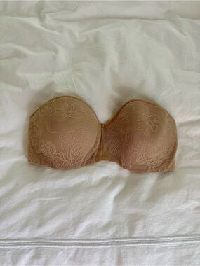 Natori Strapless Lace-Detail Bandeau Bra - Tan